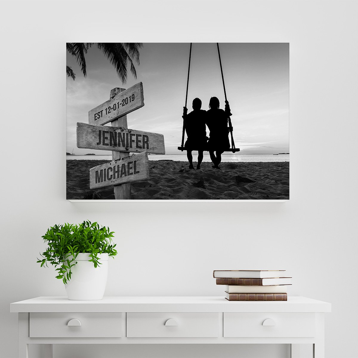 Couple Swing Names - Personalized Canvas - Gift For Her/Him, Husband/Wife, Couples on Anniversary, Valentine's Day