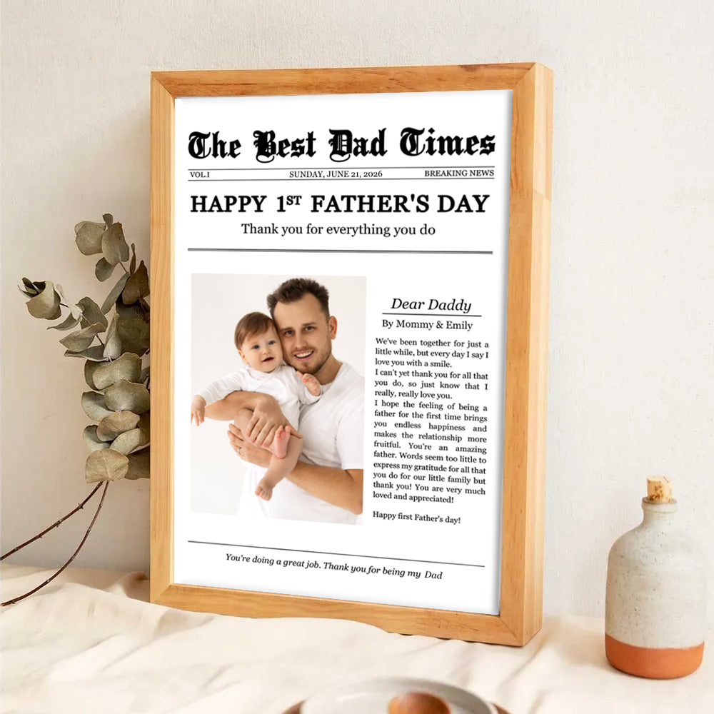 Happy 1st Father's Day Thank You For Everything - Personalized Canvas Prints - Father's Day Gift For New Dad, Daddy