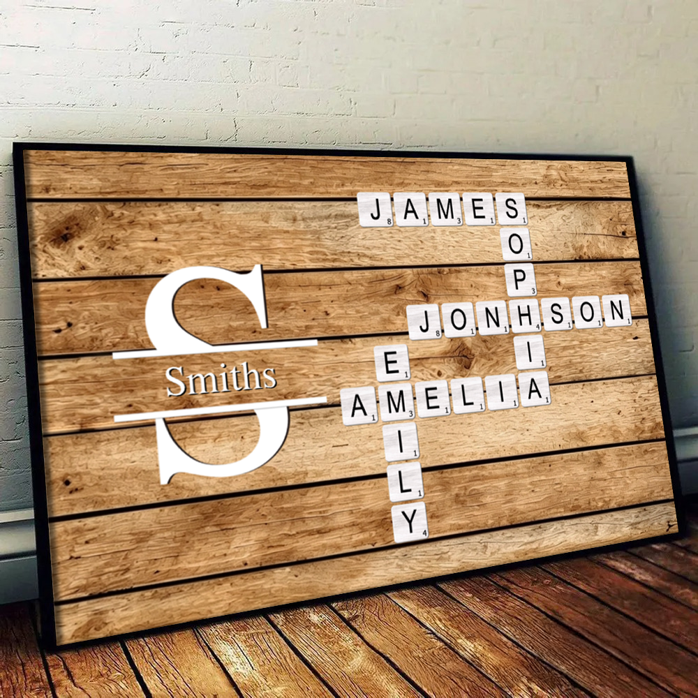 Family Name Crossword - Personalized Canvas Prints - Gift For Family Members, Mom and Dad