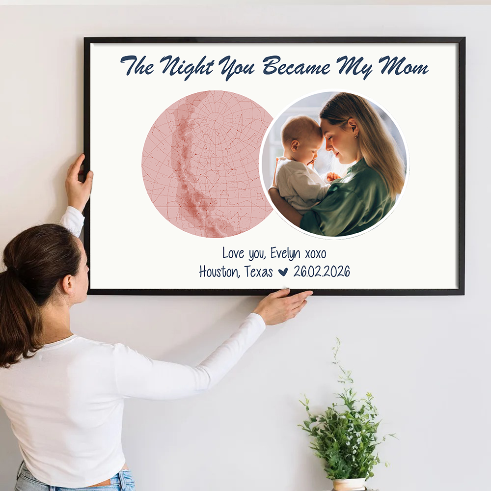 Custom Photo The Night You Became My Mom - Personalized Canvas Prints - New Mom Gift From Husband, First Mother's Day