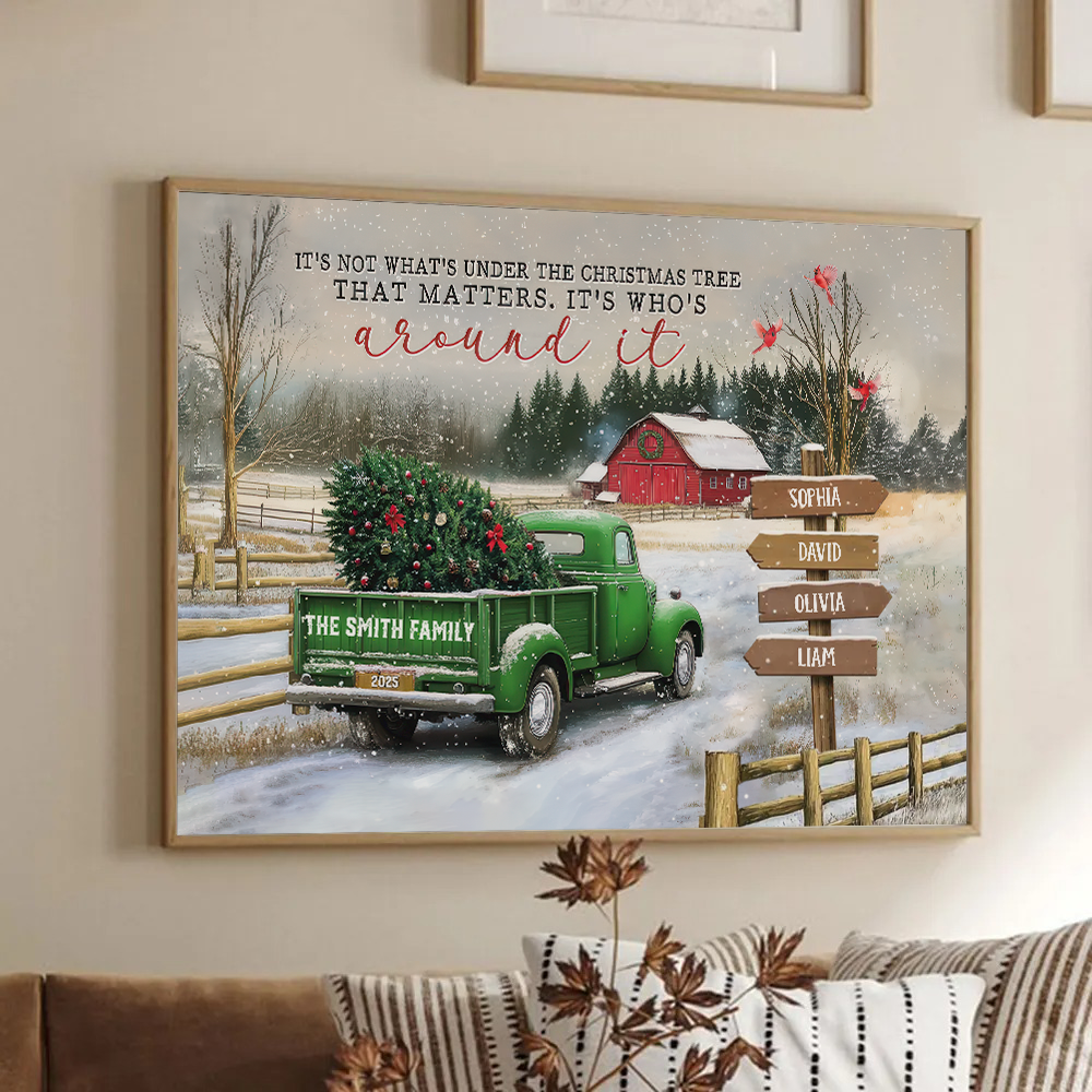 All Hearts Come Home For Christmas - Personalized Canvas - Gift For Family Members, Mom and Dad