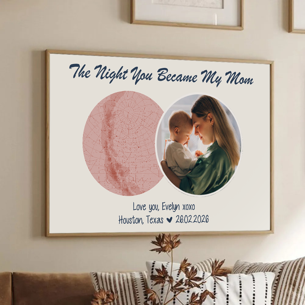 Custom Photo The Night You Became My Mom - Personalized Canvas Prints - New Mom Gift From Husband, First Mother's Day