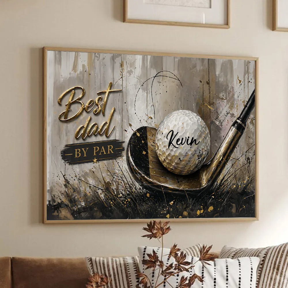Best Golf Dad by Par - Personalized Canvas Prints - Father's Day Gift For Golfers, Golf Lovers