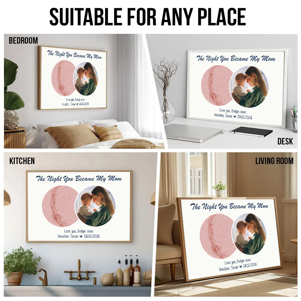 Custom Photo The Night You Became My Mom - Personalized Canvas Prints - New Mom Gift From Husband, First Mother's Day