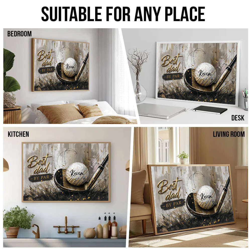Best Golf Dad by Par - Personalized Canvas Prints - Father's Day Gift For Golfers, Golf Lovers