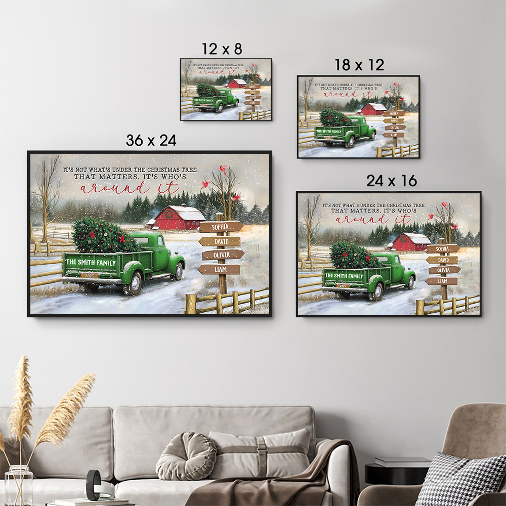 All Hearts Come Home For Christmas - Personalized Canvas - Gift For Family Members, Mom and Dad