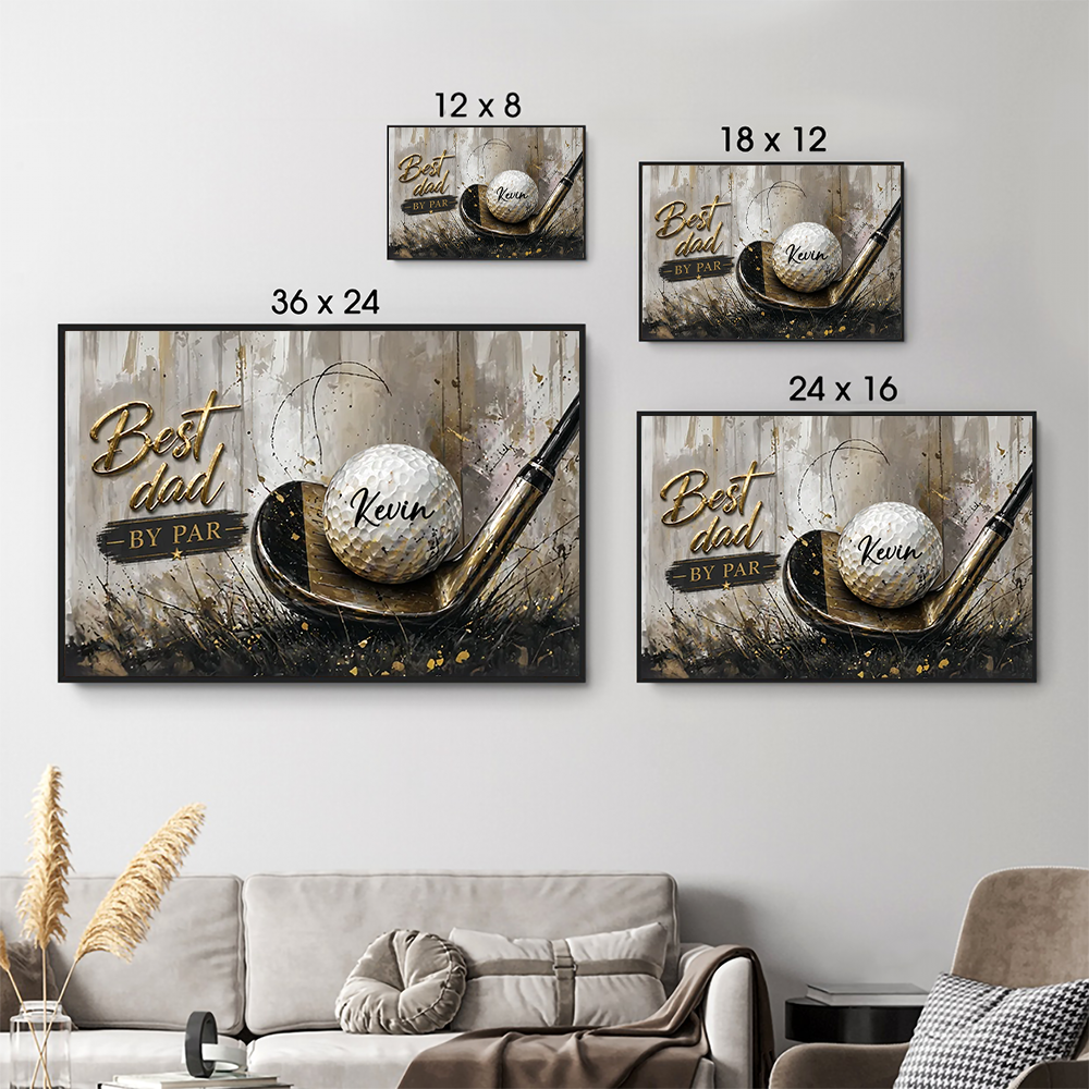 Best Golf Dad by Par - Personalized Canvas Prints - Father's Day Gift For Golfers, Golf Lovers