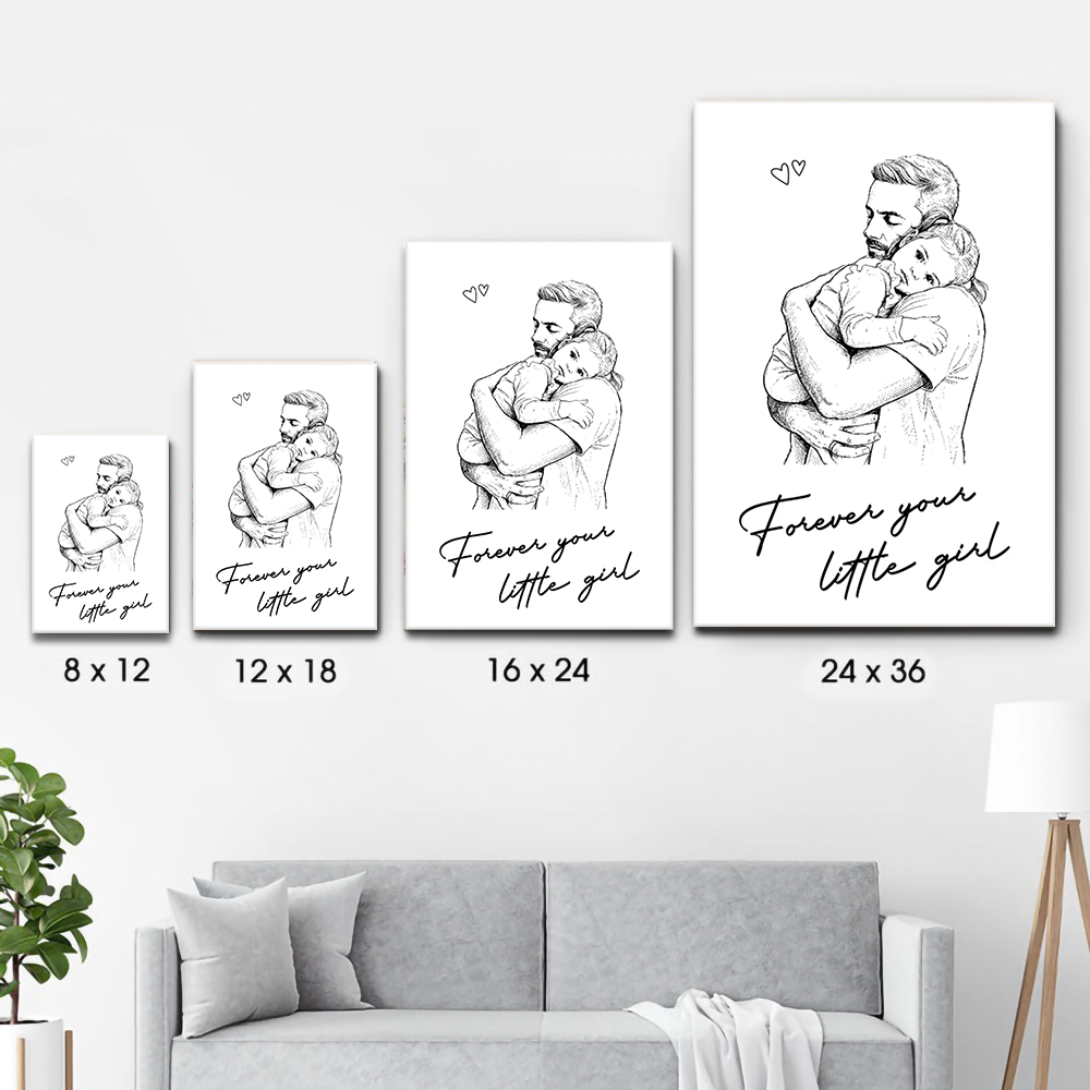 Custom Photo Daddy I Love You - Personalized Canvas Prints - Father's Day Gift For Dad, Daddy, Husband