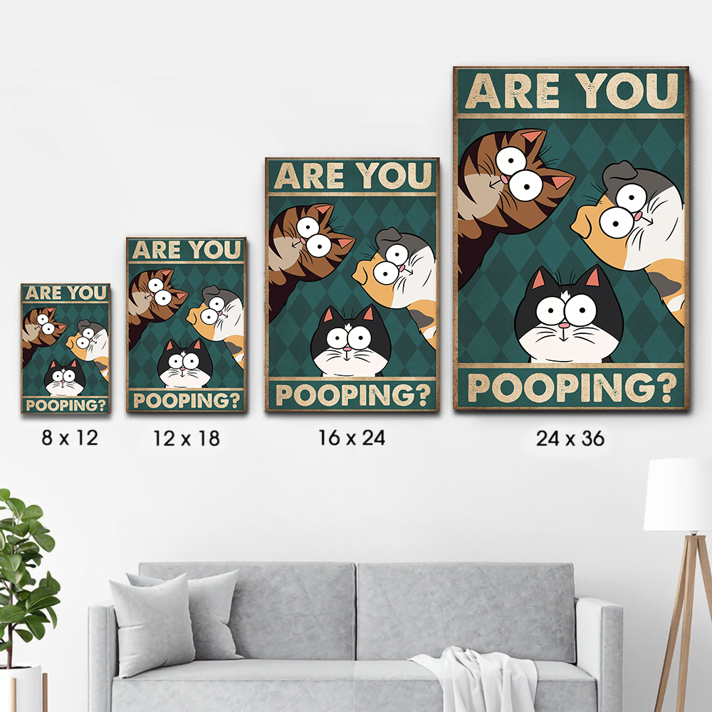 Are You Pooping? - Personalized Canvas Print - Gift for Dog Lovers, Cat Lovers, Pet Lovers