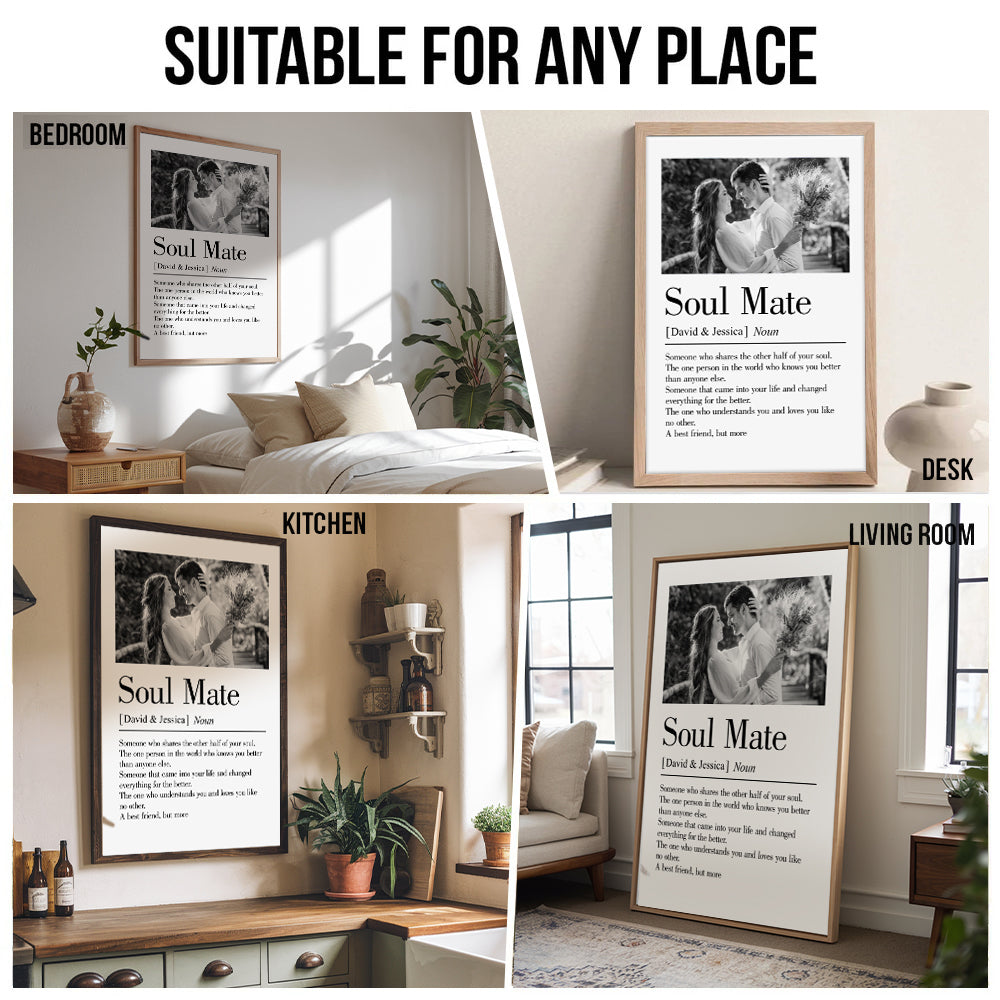 Custom Photo Soul Mate Came Into Your Life Couple - Personalized Canvas Print - Gift For Her/Him, Wife/Husband, Girlfriend/Boyfriend on Anniversary, Valentine's Day