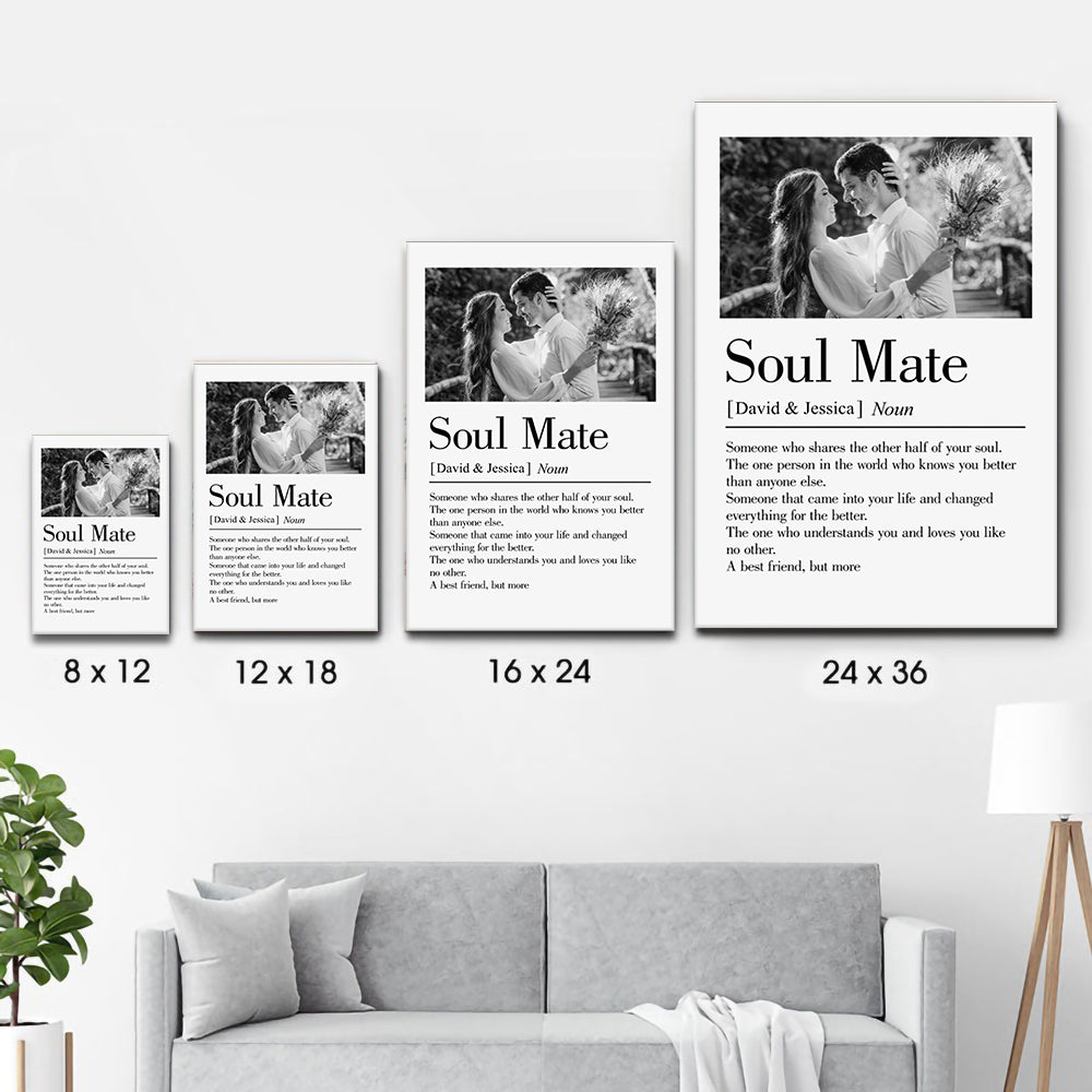 Custom Photo Soul Mate Came Into Your Life Couple - Personalized Canvas Print - Gift For Her/Him, Wife/Husband, Girlfriend/Boyfriend on Anniversary, Valentine's Day