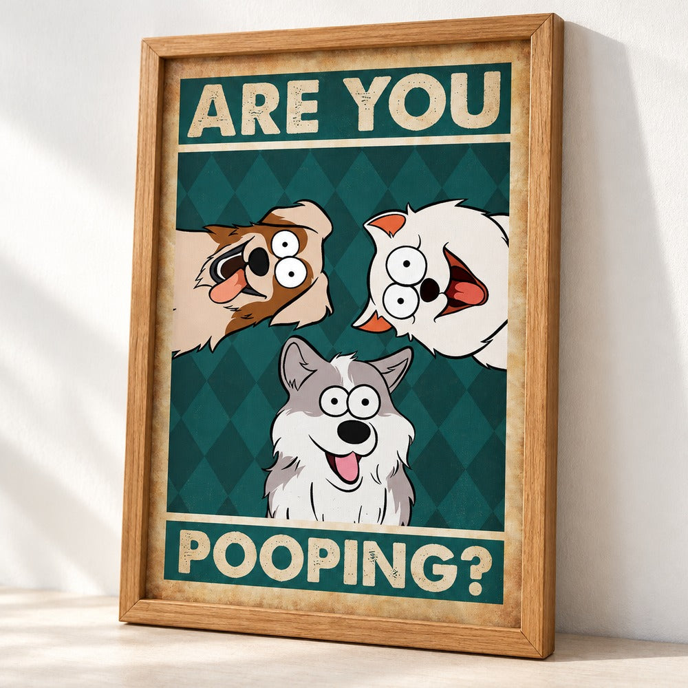 Close-up detail of the wood frame corner and canvas texture on the personalized dog art