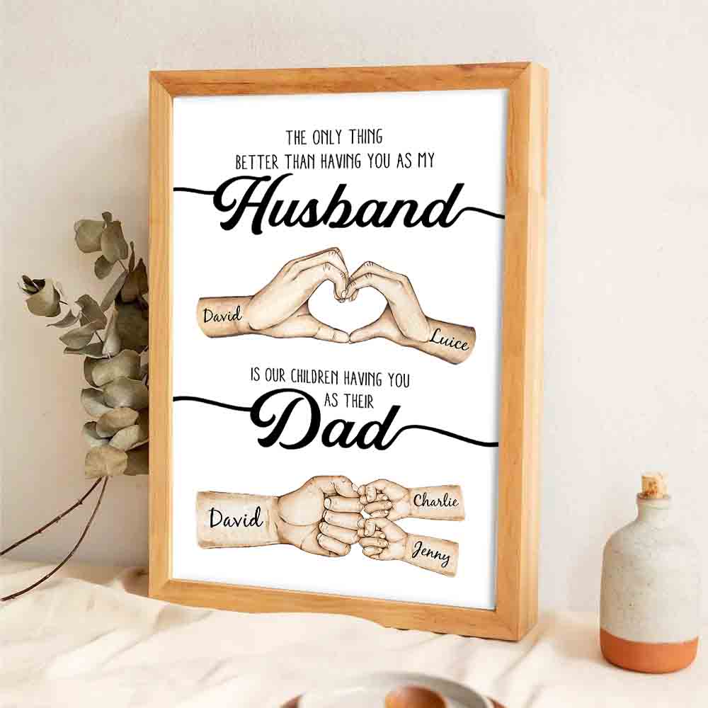 The Only Thing Better Husband Dad Hands - Personalized Canvas Prints - Father's Day Gift For Husband