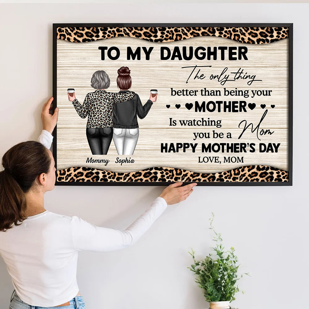 Leopard Pattern To My Daughter From Mom - Personalized Canvas - Mother's Day Gift For Daughter