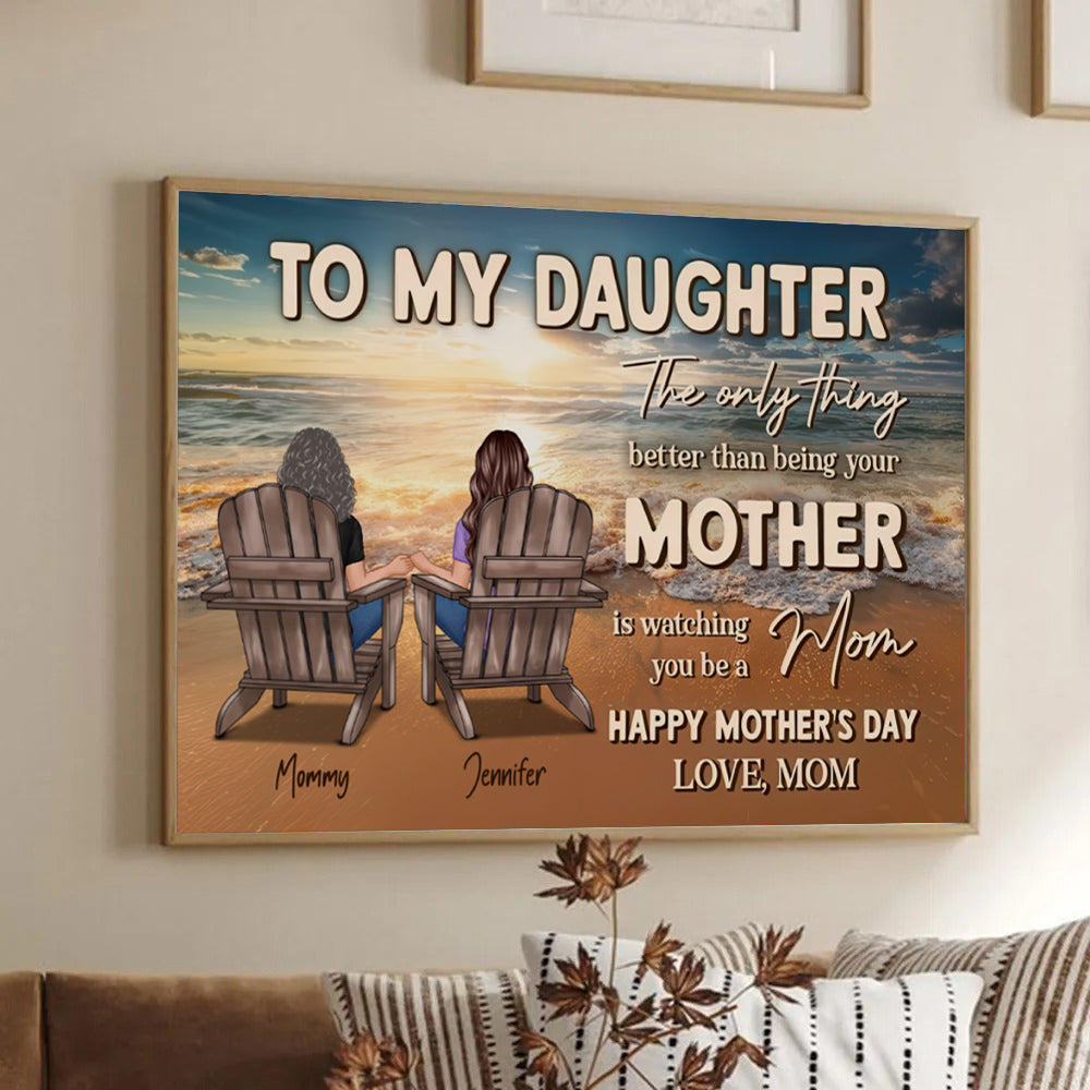 Beach Landscape To My Daughter From Mom - Personalized Canvas Prints - Mother's Day Gift For Daughter