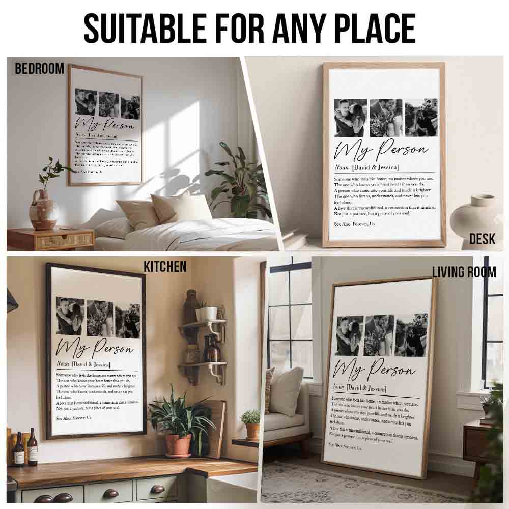 Custom Photo Couple My Person Defination - Personalized Canvas Prints - Gift For Her/Him, Husband/Wife, Couples on Anniversary, Valentine's Day