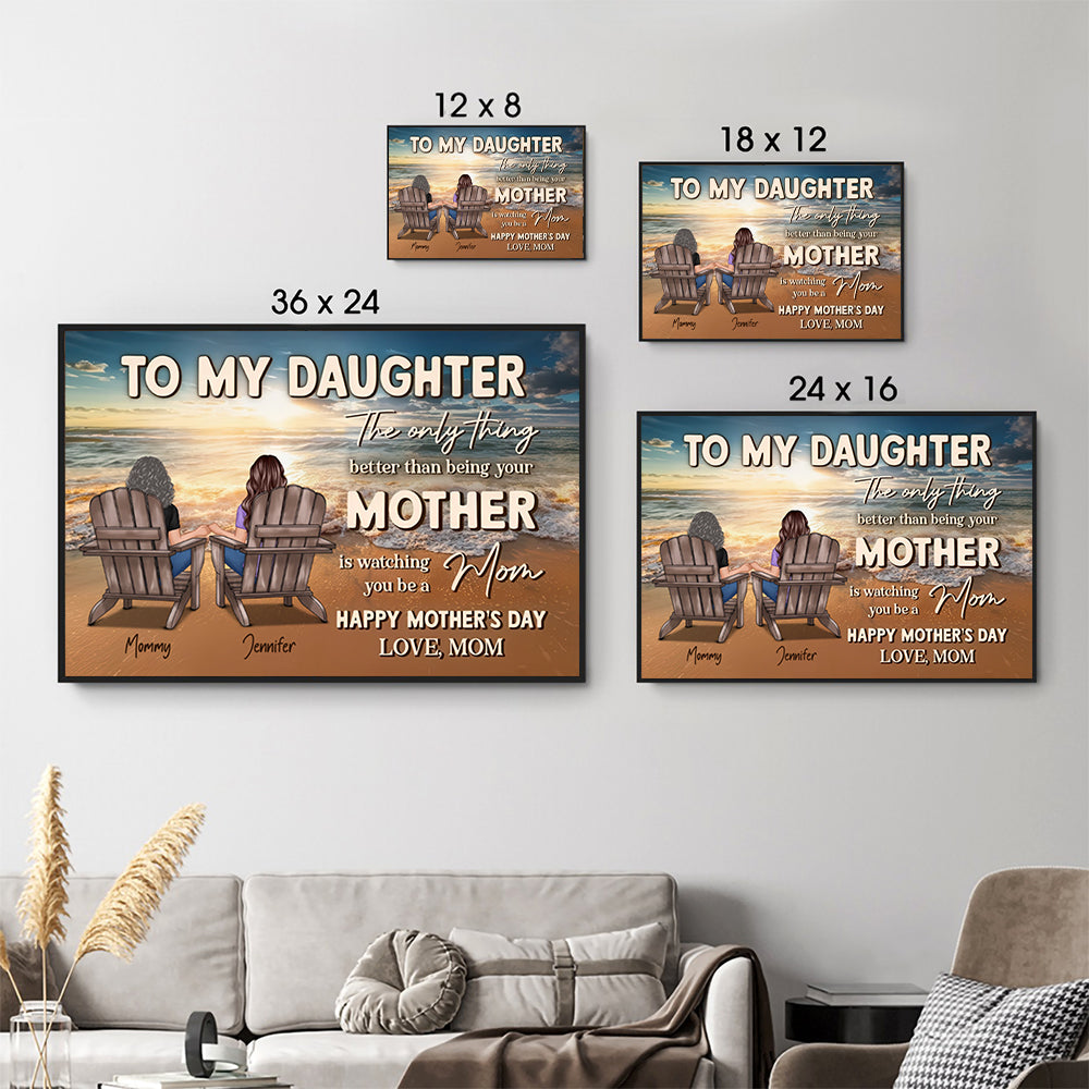 Beach Landscape To My Daughter From Mom - Personalized Canvas Prints - Mother's Day Gift For Daughter