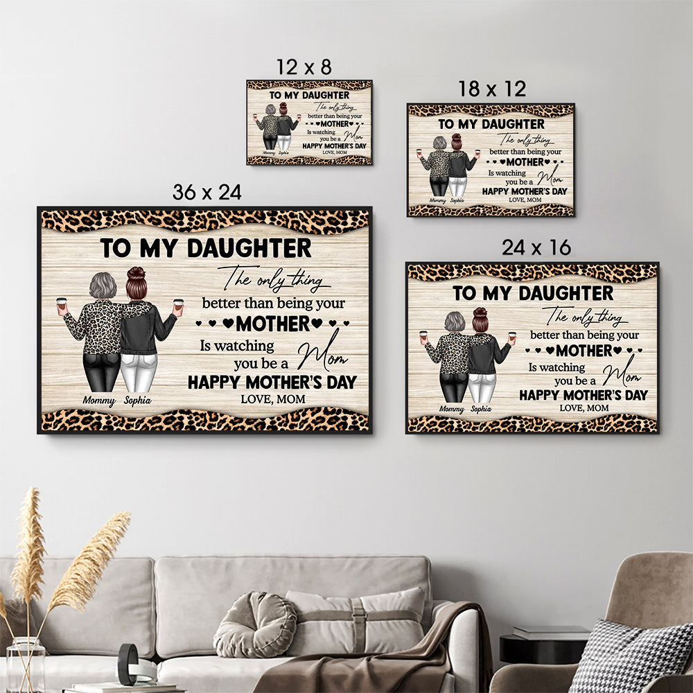 Leopard Pattern To My Daughter From Mom - Personalized Canvas - Mother's Day Gift For Daughter