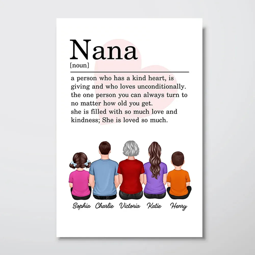 A Person Who Has A Kind Heart - Personalized Vertical Canvas - Gift For Grandma/Nana/Mimi, Mom, Wife, Grandparent