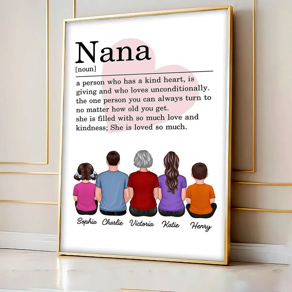 A Person Who Has A Kind Heart - Personalized Vertical Canvas - Gift For Grandma/Nana/Mimi, Mom, Wife, Grandparent