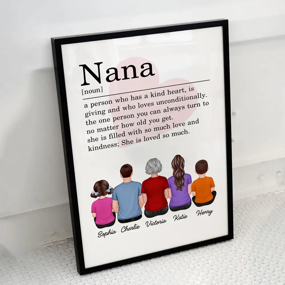 A Person Who Has A Kind Heart - Personalized Vertical Canvas - Gift For Grandma/Nana/Mimi, Mom, Wife, Grandparent