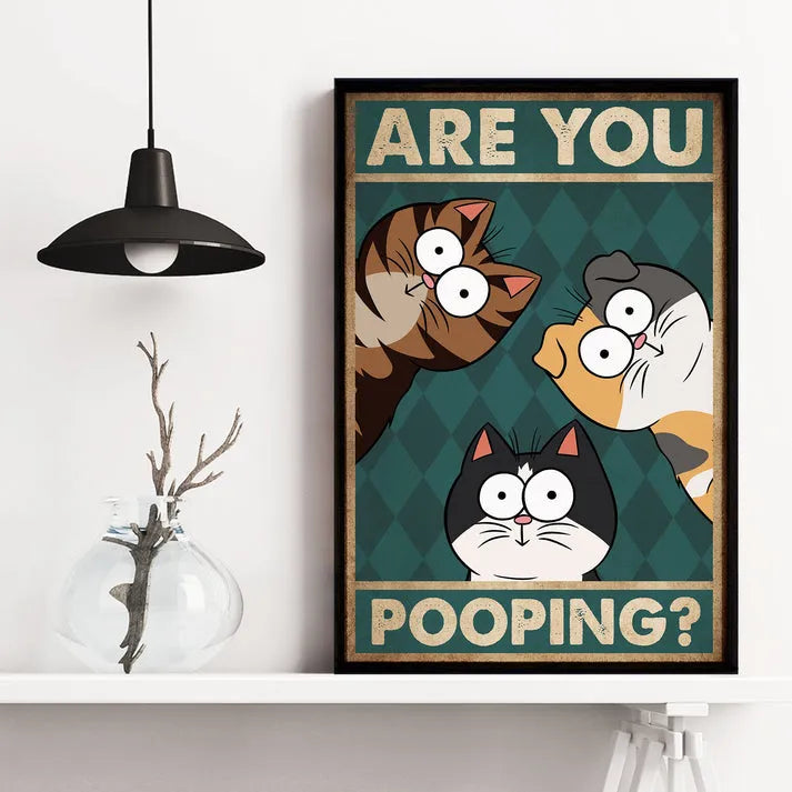 Are You Pooping? - Personalized Canvas Print - Gift for Dog Lovers, Cat Lovers, Pet Lovers