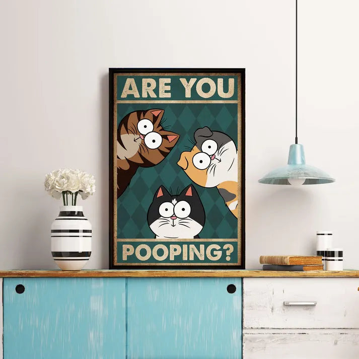 Are You Pooping? - Personalized Canvas Print - Gift for Dog Lovers, Cat Lovers, Pet Lovers