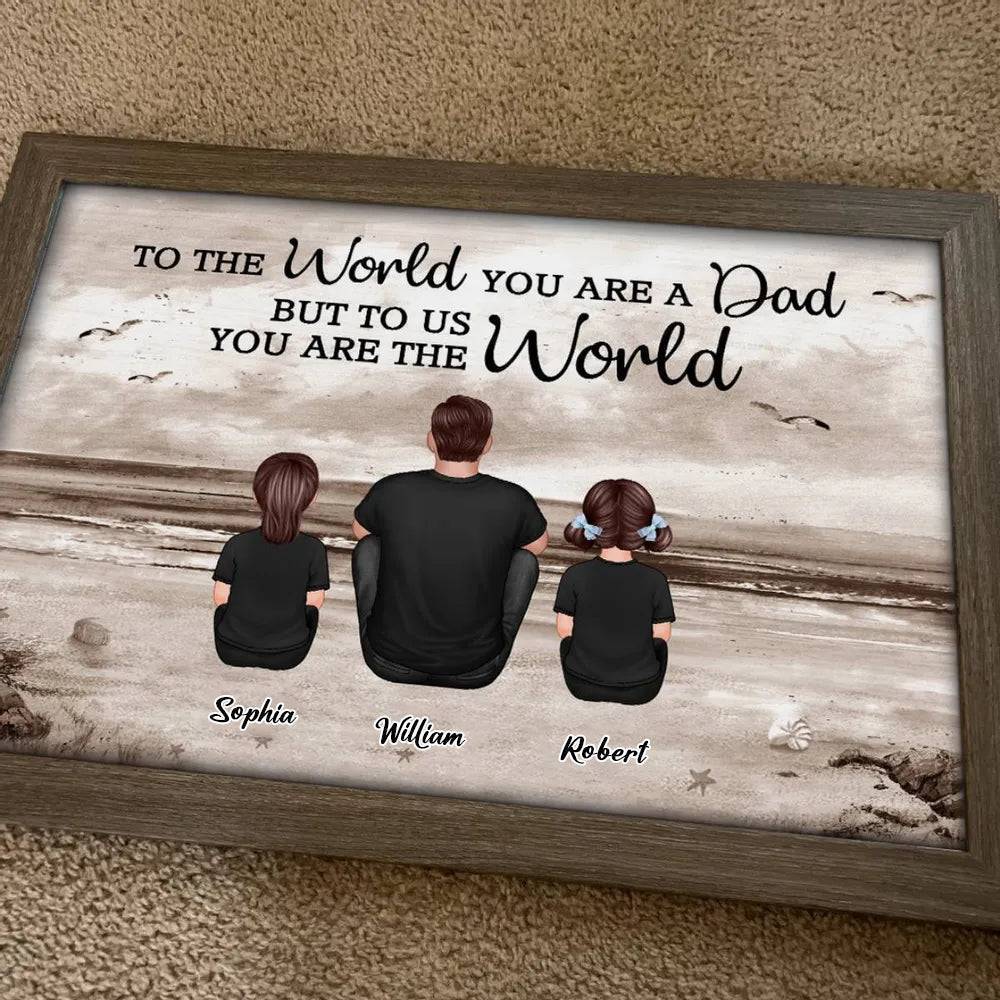 Dad And Sons Daughters Retro Vintage Beach - Personalized Canvas - Father's Day Gift, Birthday Gift For Dad, Daddy