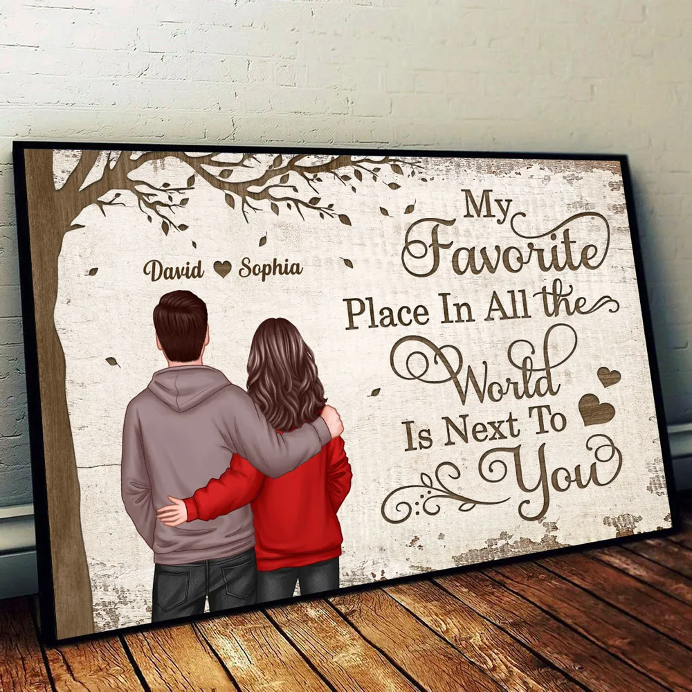 Favorite Place In The World Couple - Personalized Canvas - Gift For Her/Him, Husband/Wife, Couples on Anniversary, Valentine&#39;s Day