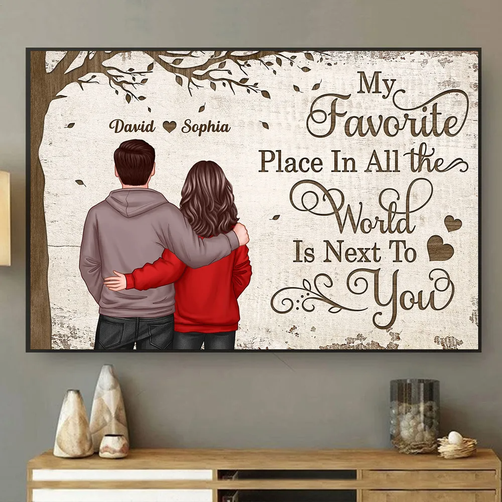 Favorite Place In The World Couple - Personalized Canvas - Gift For Her/Him, Husband/Wife, Couples on Anniversary, Valentine's Day