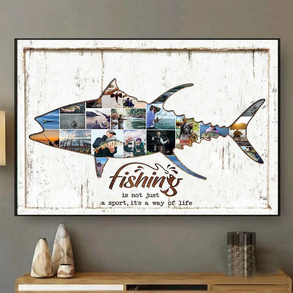 Custom Photo Fishing - Personalized Canvas - Gift For Fisher, Fisherman, Fishing Lovers