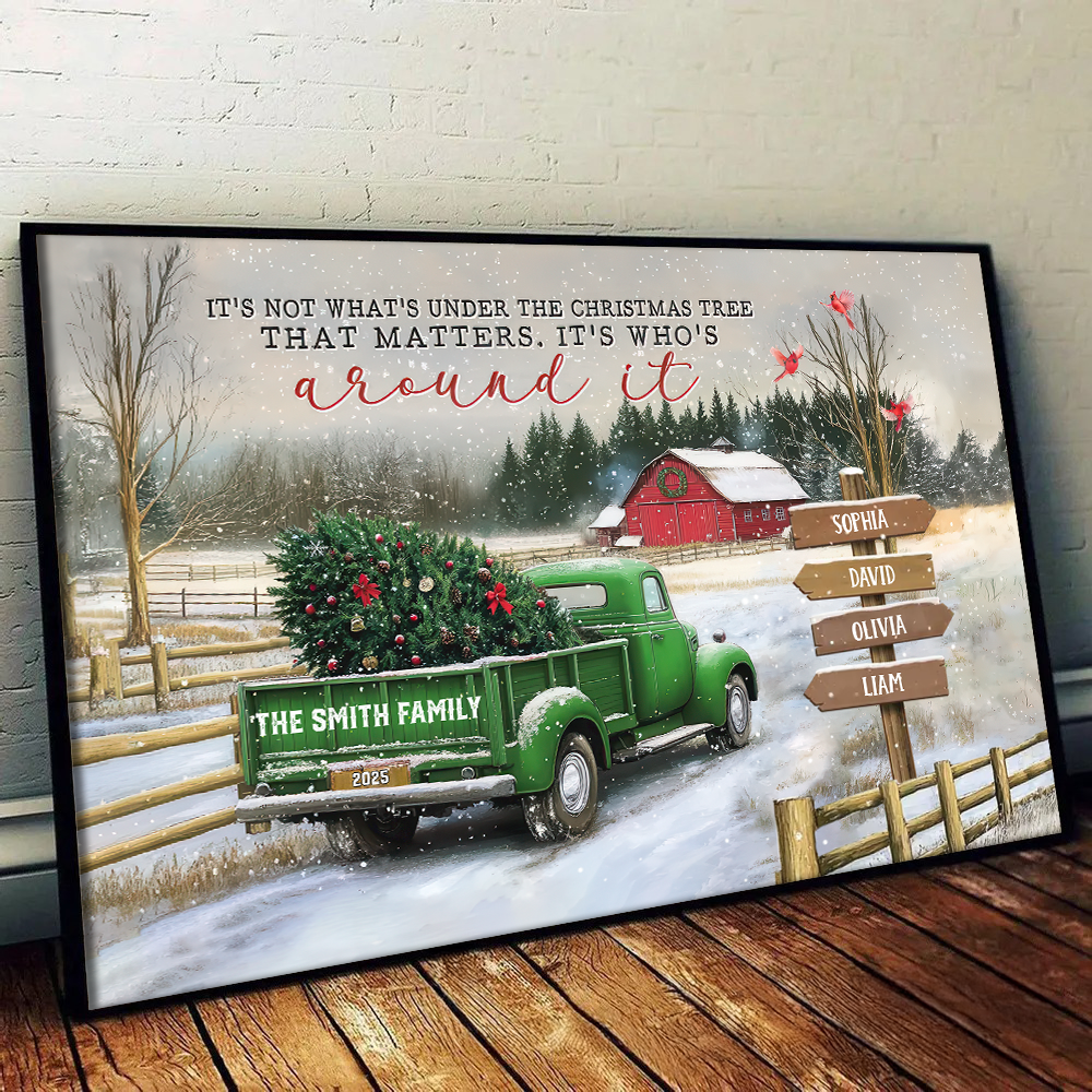 All Hearts Come Home For Christmas - Personalized Canvas - Gift For Family Members, Mom and Dad