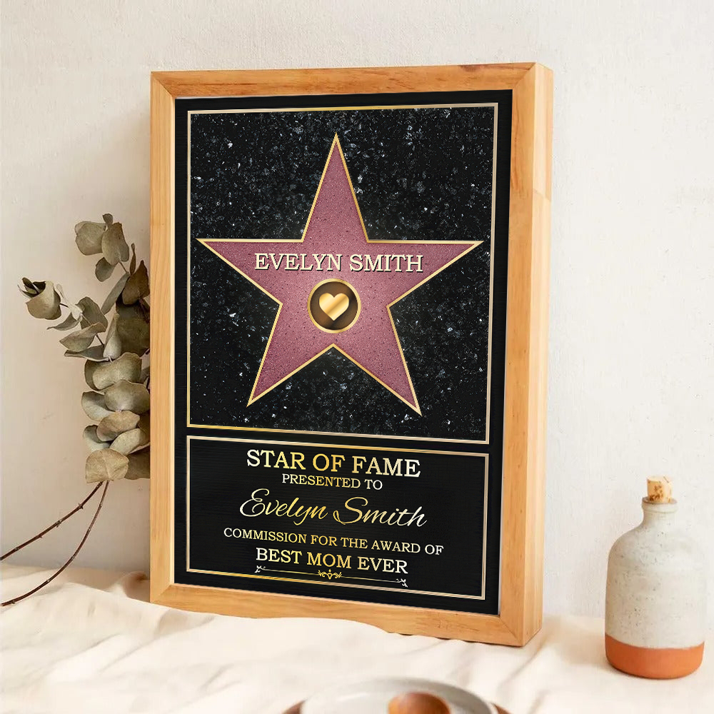 Star Of Fame, Best Mom, Best Dad Ever - Personalized Canvas Print - Gift For Mom and Dad, Mother's Day, Father's Day