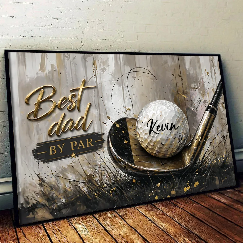 Best Golf Dad by Par - Personalized Canvas Prints - Father's Day Gift For Golfers, Golf Lovers