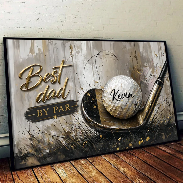 Best Golf Dad by Par - Personalized Canvas Prints - Father's Day Gift For Golfers, Golf Lovers