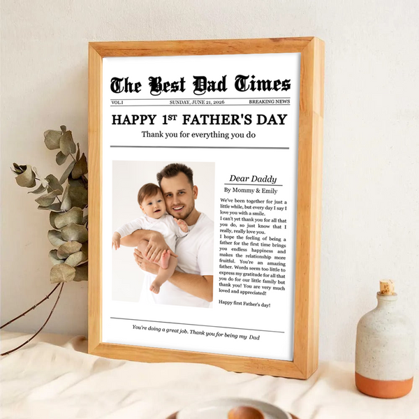 Happy 1st Father's Day Thank You For Everything - Personalized Canvas Prints - Father's Day Gift For New Dad, Daddy