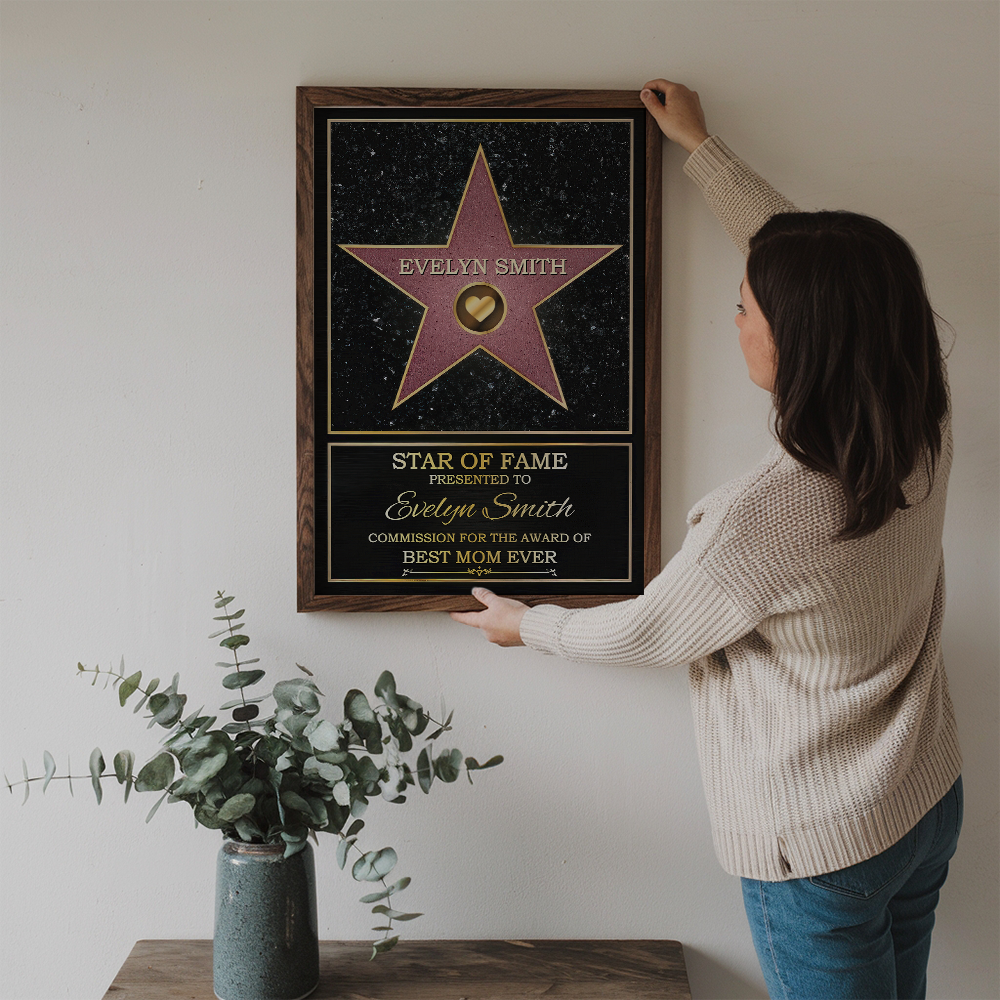 Star Of Fame, Best Mom, Best Dad Ever - Personalized Canvas Print - Gift For Mom and Dad, Mother's Day, Father's Day