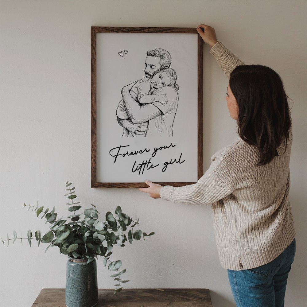 Custom Photo Daddy I Love You - Personalized Canvas Prints - Father's Day Gift For Dad, Daddy, Husband
