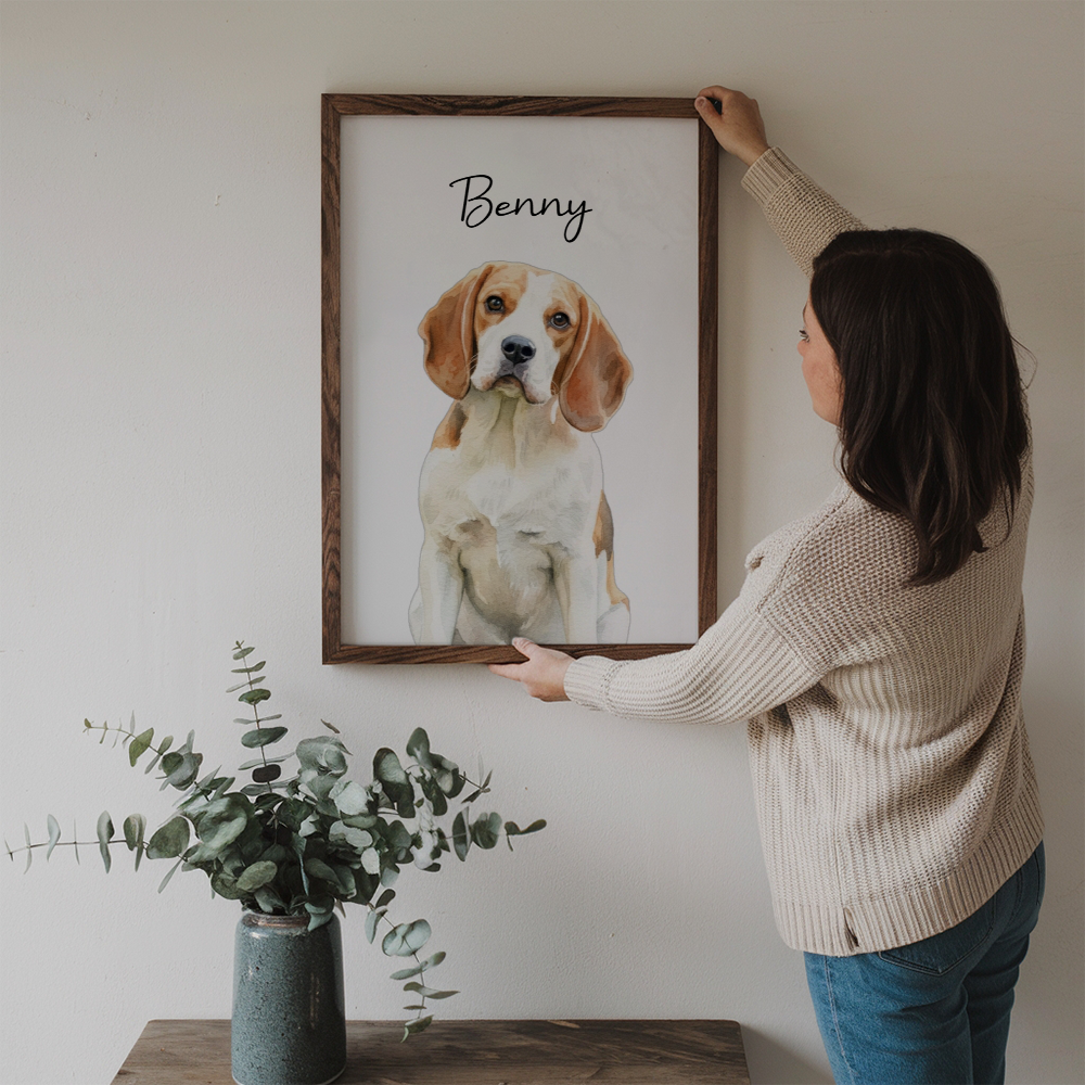 Custom Photo Realistic Watercolor Art Dog Cat Pet - Personalized Canvas Prints - Gifts for Dog Lovers, Cat Lovers, Pet Lovers