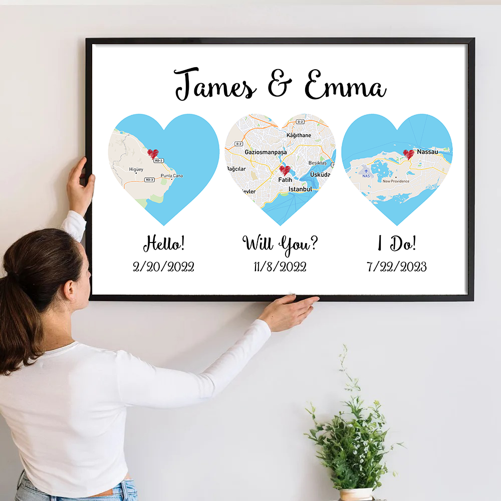 Hello - Will You - I Do - Custom Wall Art/Canvas Prints - Personalized Gift For Couples, Boyfriend, Girlfriend | Valentine, Anniversary, Birthday