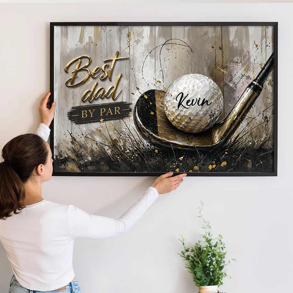 Best Golf Dad by Par - Personalized Canvas Prints - Father's Day Gift For Golfers, Golf Lovers