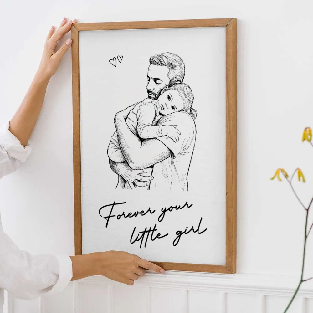 Custom Photo Daddy I Love You - Personalized Canvas Prints - Father's Day Gift For Dad, Daddy, Husband