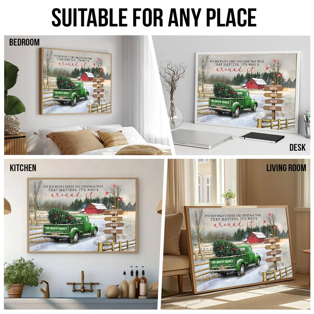 All Hearts Come Home For Christmas - Personalized Canvas - Gift For Family Members, Mom and Dad