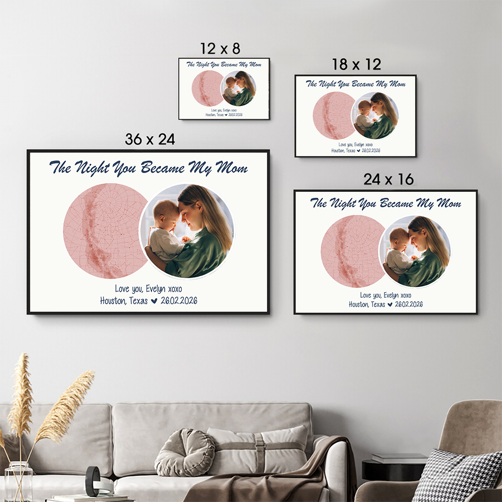 Custom Photo The Night You Became My Mom - Personalized Canvas Prints - New Mom Gift From Husband, First Mother's Day