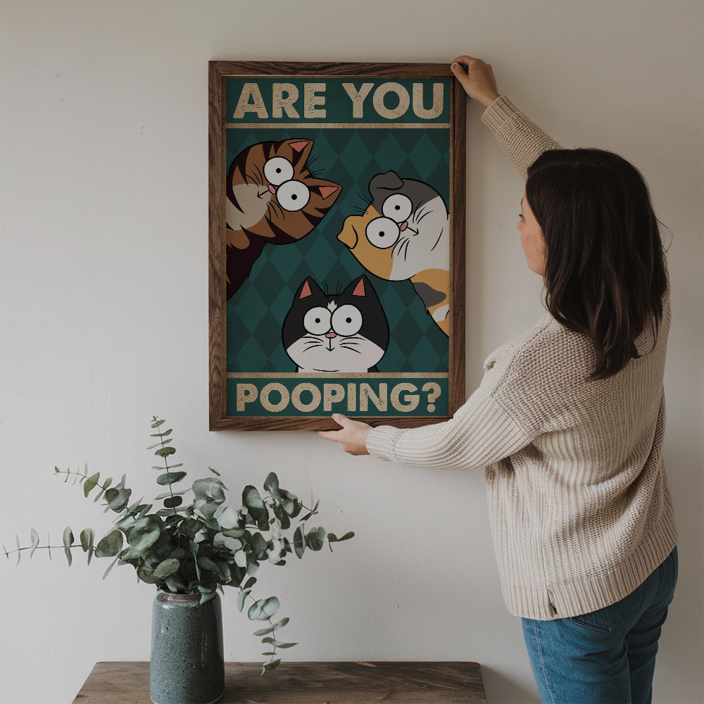 Are You Pooping? - Personalized Canvas Print - Gift for Dog Lovers, Cat Lovers, Pet Lovers
