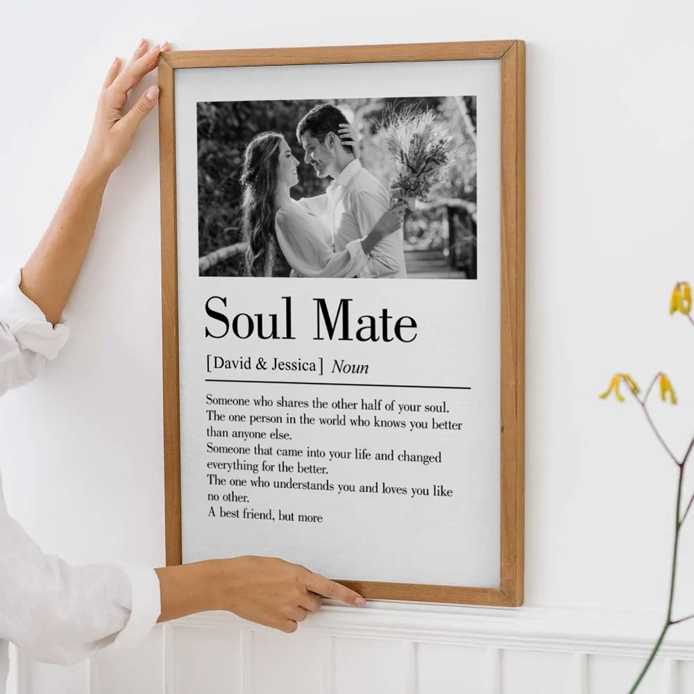 Custom Photo Soul Mate Came Into Your Life Couple - Personalized Canvas Print - Gift For Her/Him, Wife/Husband, Girlfriend/Boyfriend on Anniversary, Valentine's Day