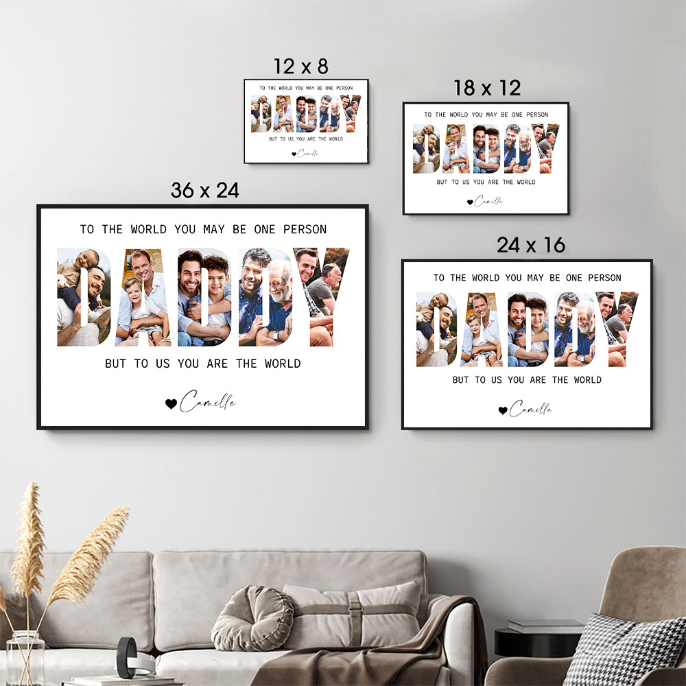 Custom Photo Daddy Photo Collage - Personalized Canvas - Father's Day Gift For Dad, Daddy