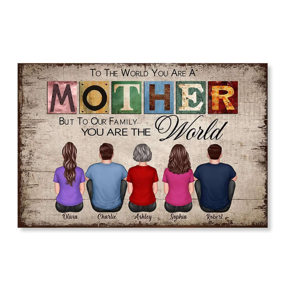 To The World You Are A Mother - Personalized Canvas - Gift For Mom, Mother's Day