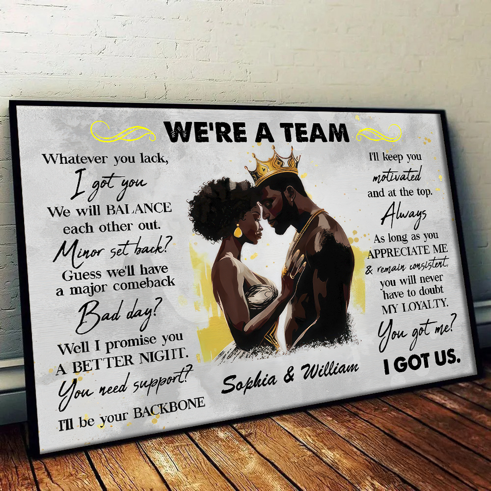 Custom Photo We're A Team - Personalized Canvas - Gift For Valentine, Anniversary, Husband Wife, Her/Him, Girlfriend, Boyfriend