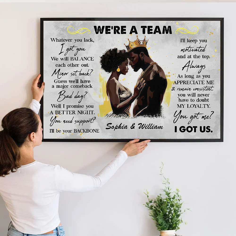Custom Photo We're A Team - Personalized Canvas - Gift For Valentine, Anniversary, Husband Wife, Her/Him, Girlfriend, Boyfriend